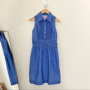 Lilly Pulitzer 100% Cotton Chambray Essie Shirt Dress